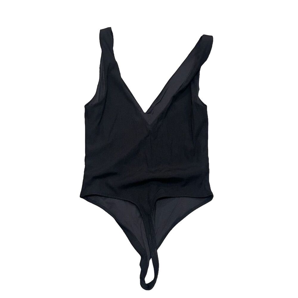 House of Harlow 1960 Women's Black V-neck One Piece Swimsuit/Bodysuit M